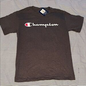 Classic Champion Heathered Dark Gray Tee with Logo